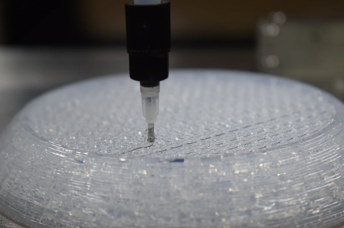 3D Printer printing silicone model