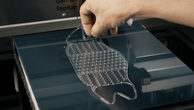 Silicone 3D printer fabricating flexible silicone prototype