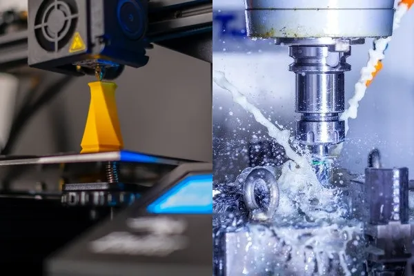 Hybrid manufacturing integrating 3D printing and CNC machining