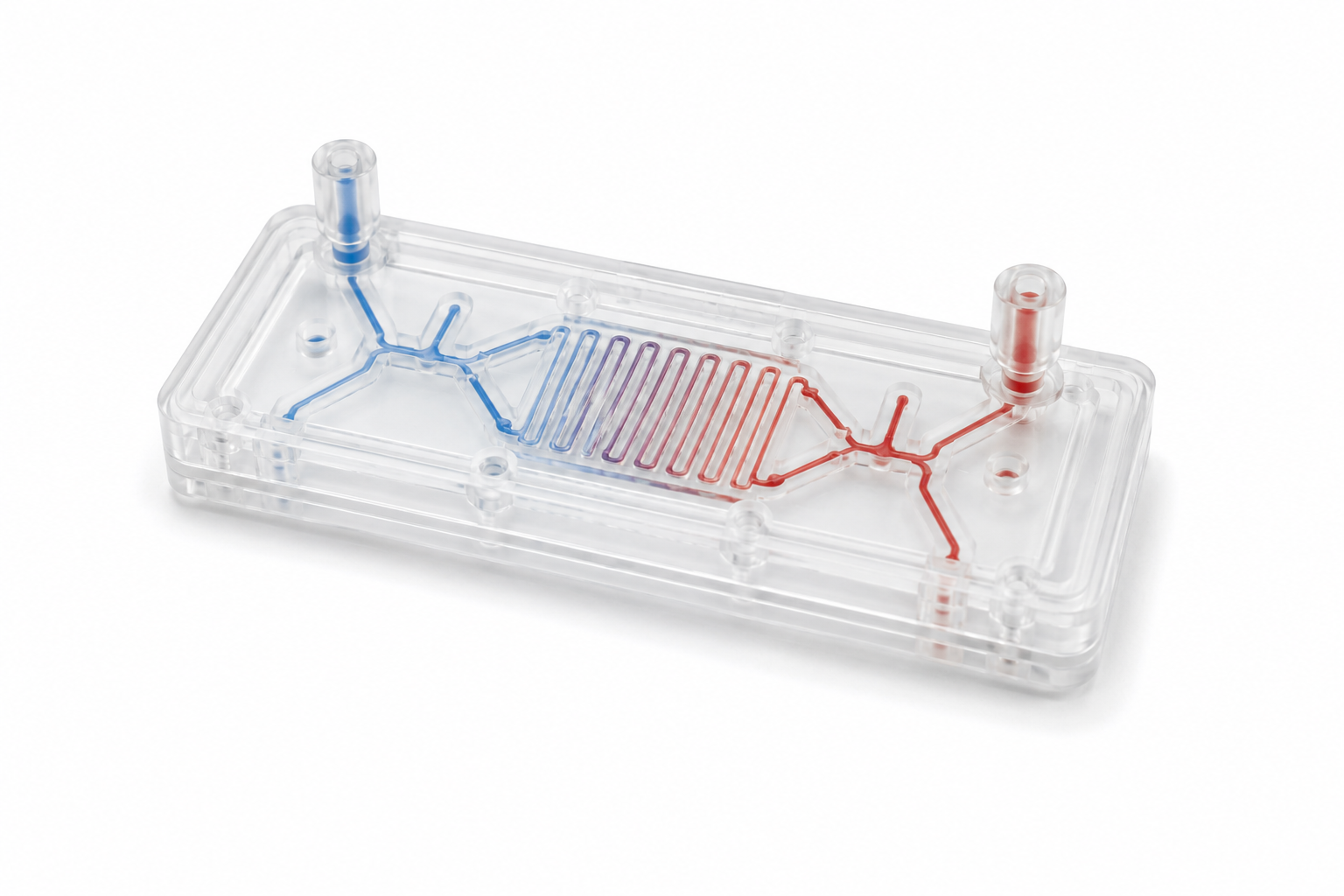 Microfluidic device with colored ports
